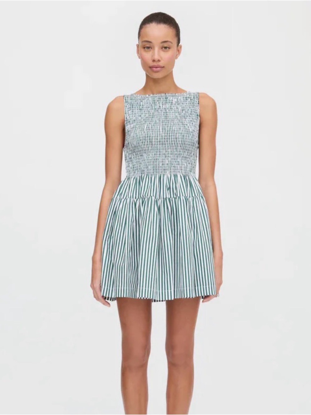 Hill House striped green and white Mini Dress